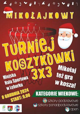 Grafika Mikołajkowy Turniej Koszykówki 3x3