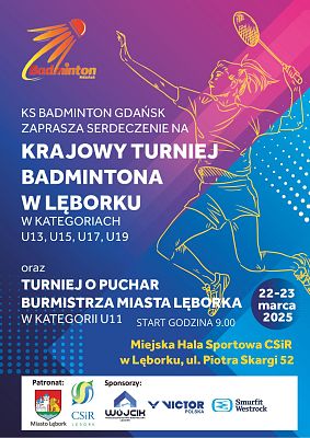 Grafika Krajowy Turniej Badmintona w Lęborku