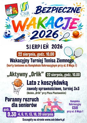 Grafika Bezpieczne Wakacje 2026